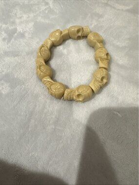 VTG Skeleton Head Treasure Bodhisattva Handle Accessories Buddha Bead Bracelet
